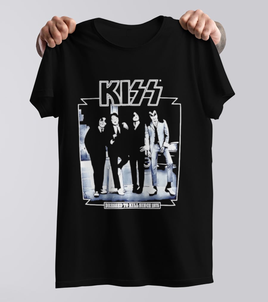 Kiss Dressed To Kill Since 1975 Rock Music Band T-Shirt