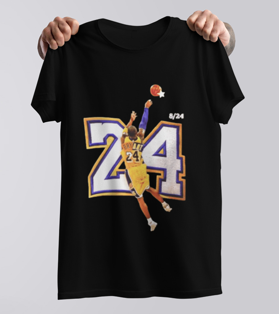 Kobe Bryant Los Angeles Lakers 8 24 Basketball Legend Jump Shot T-Shirt