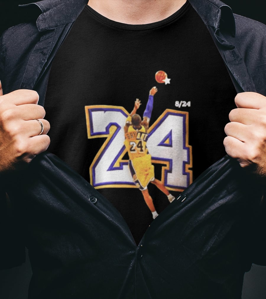 Kobe Bryant Los Angeles Lakers 8 24 Basketball Legend Jump Shot T-Shirt
