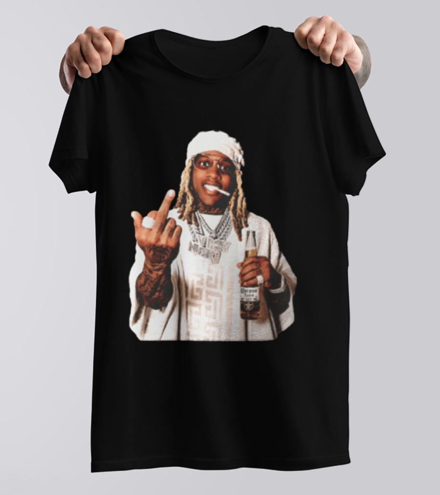 Lil Durk Only The Family Vroy Nick Corona Extra Beer Smoking Middle Finger T-Shirt