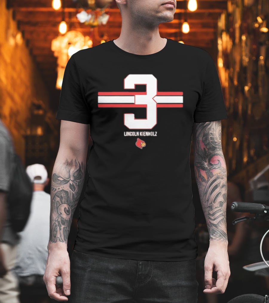 Lincoln Kienholz 3 Stripes Louisville Cardinals T-Shirt