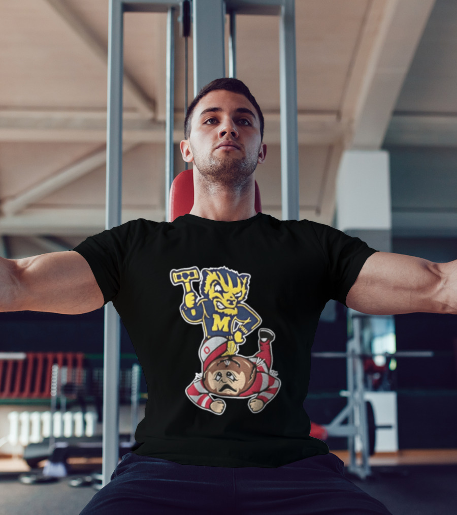 Michigan Wolverines Vs Ohio State Buckeyes Football Rivalry Mascot Showdown T-Shirt