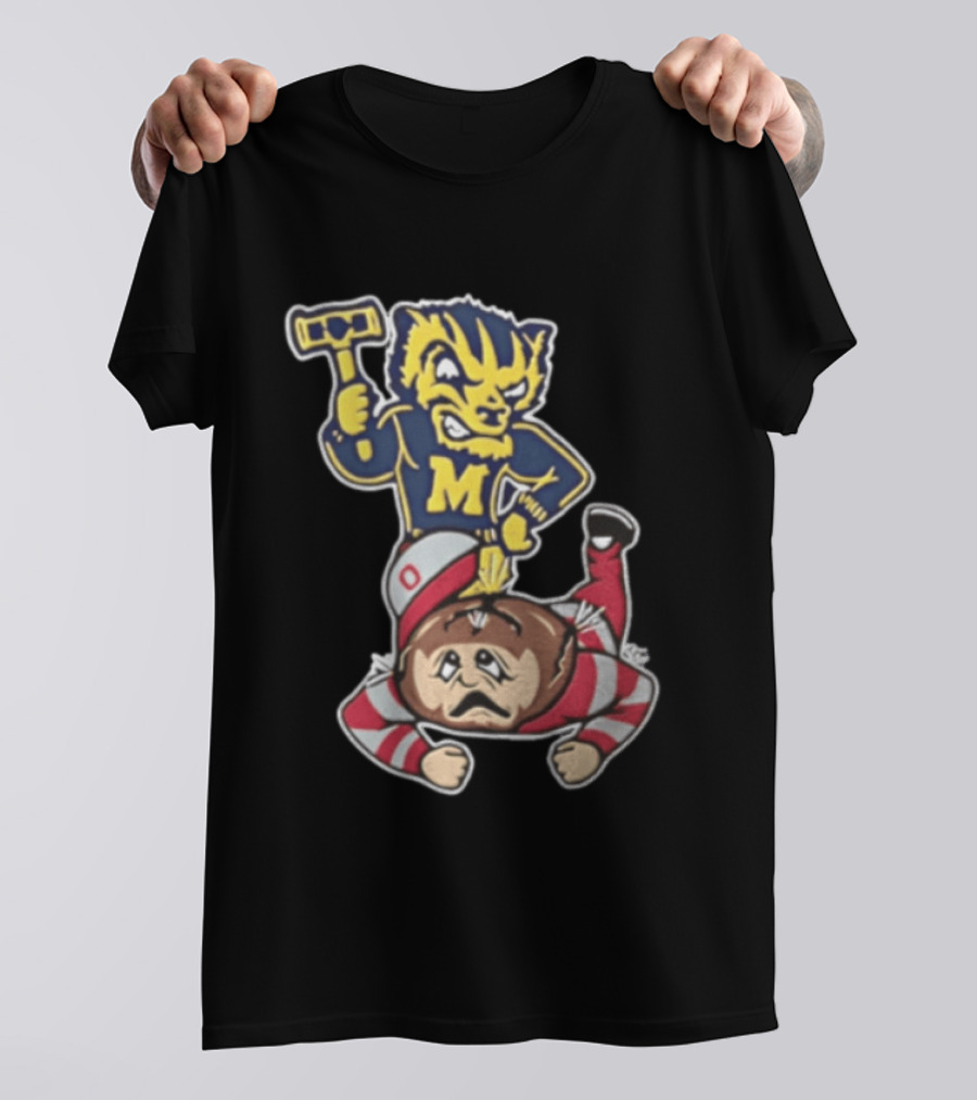 Michigan Wolverines Vs Ohio State Buckeyes Football Rivalry Mascot Showdown T-Shirt