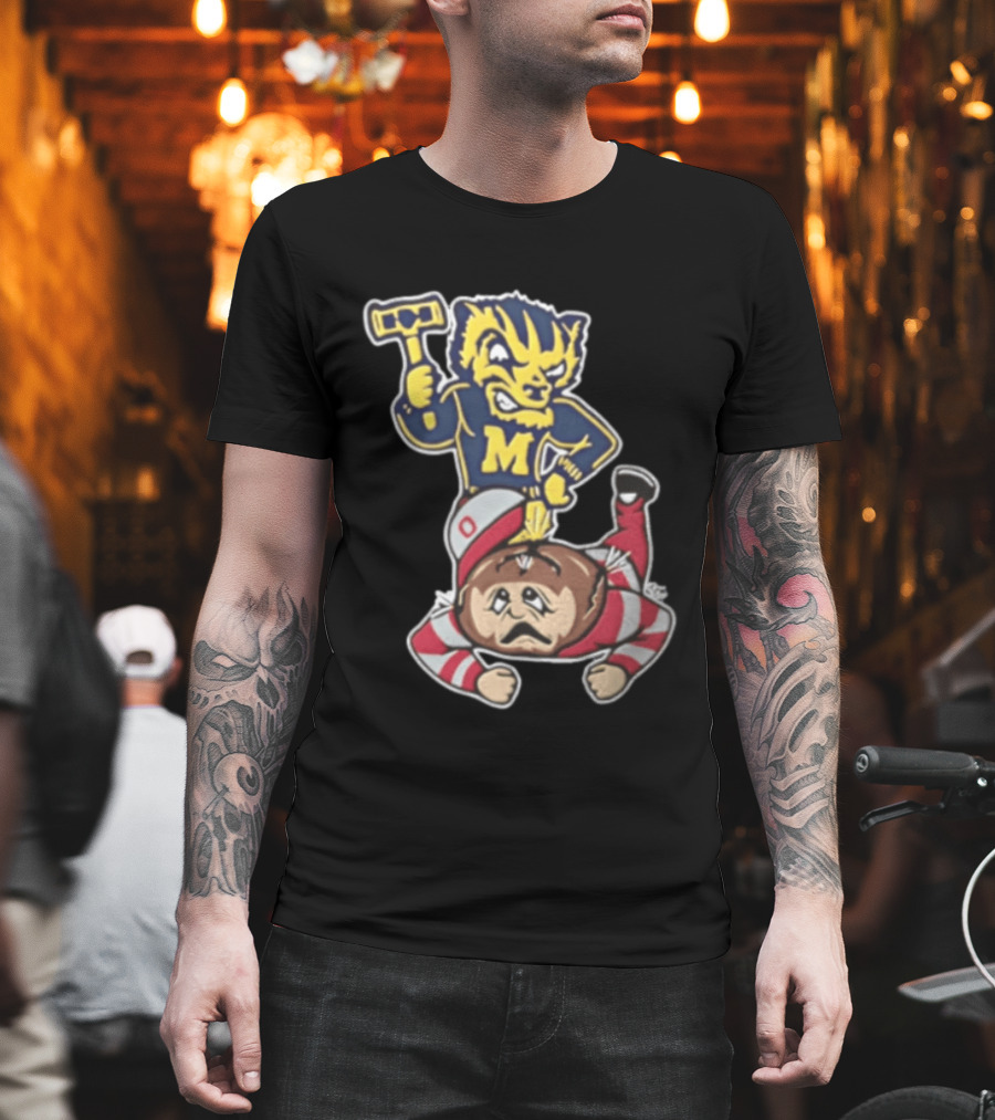 Michigan Wolverines Vs Ohio State Buckeyes Football Rivalry Mascot Showdown T-Shirt