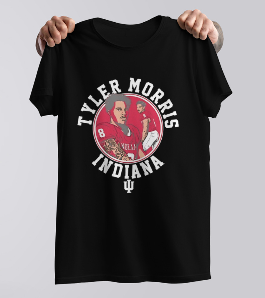 Tyler Morris Indiana Hoosiers Number 8 Football Player T-Shirt