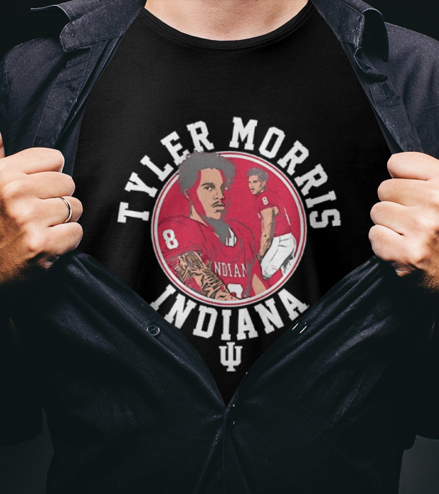 Tyler Morris Indiana Hoosiers Number 8 Football Player T-Shirt