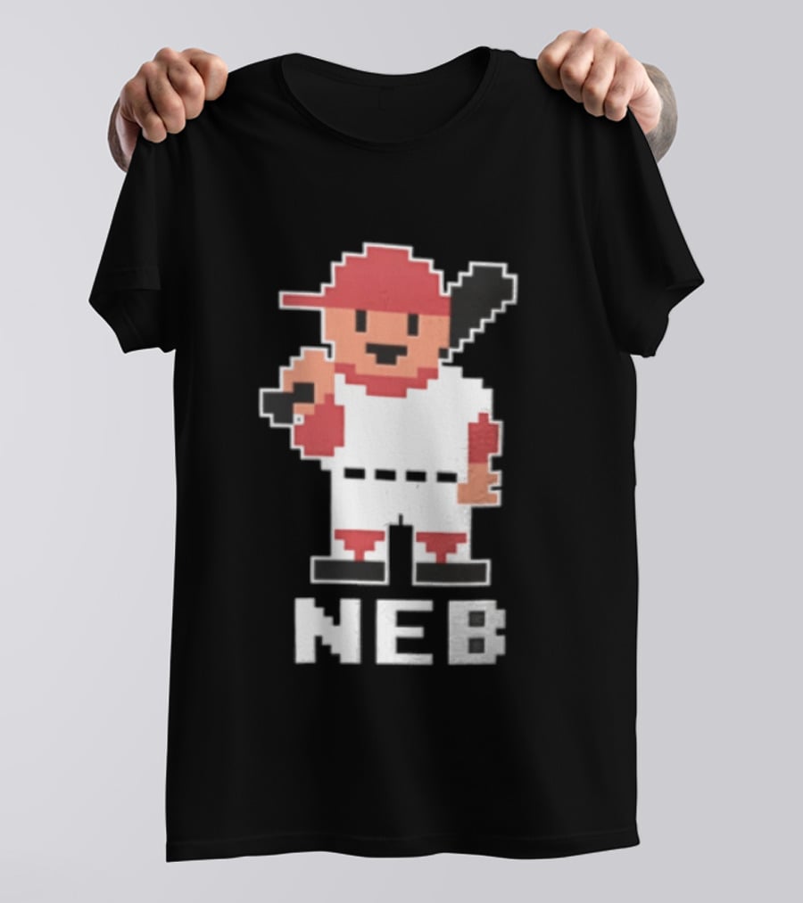 Nebraska Cornhuskers 8 Bit Baseball Player NEB T-Shirt