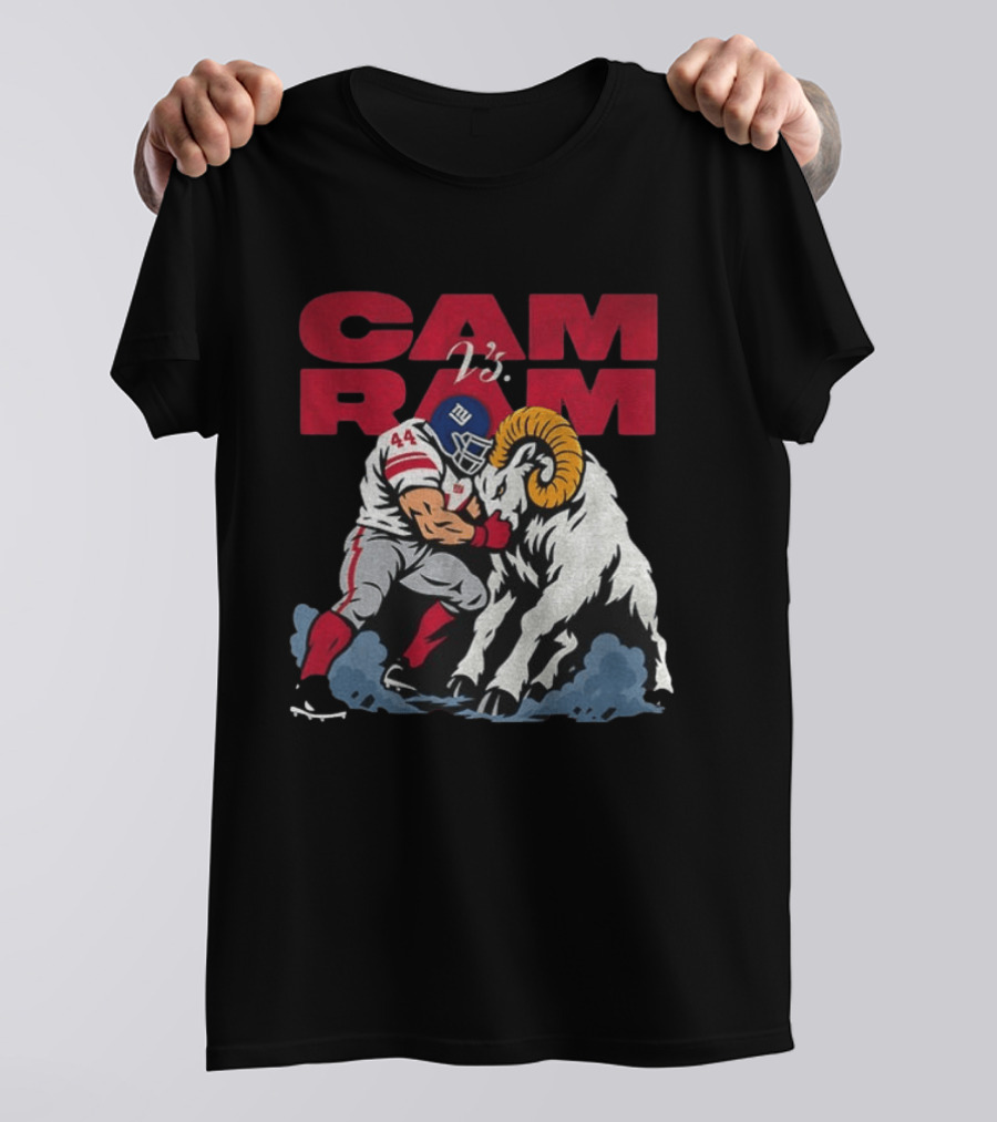New York Giants Vs Rams Cam Ram Football Clash T-Shirt