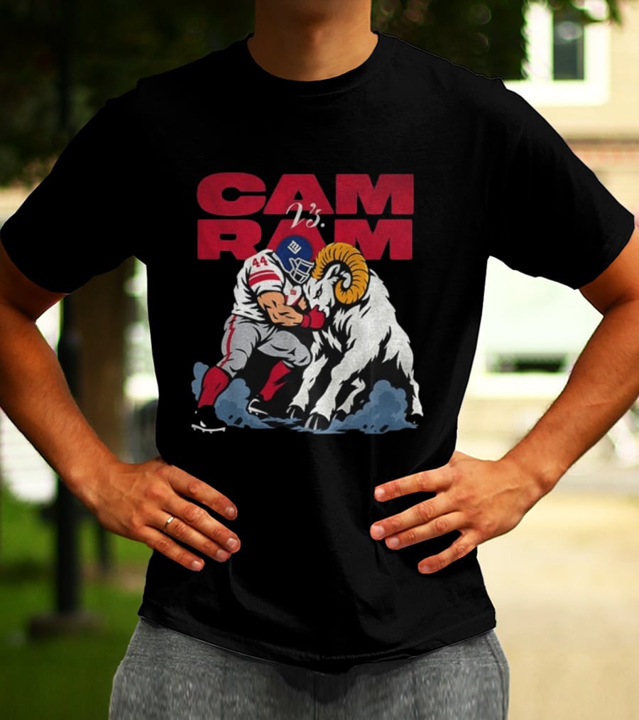 New York Giants Vs Rams Cam Ram Football Clash T-Shirt