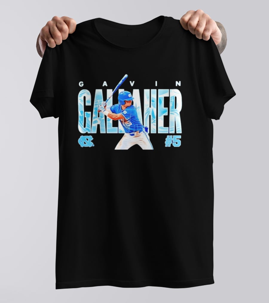 Gavin Gallaher #5 University Of North Carolina Tar Heels NCAA Baseball Player T-Shirt