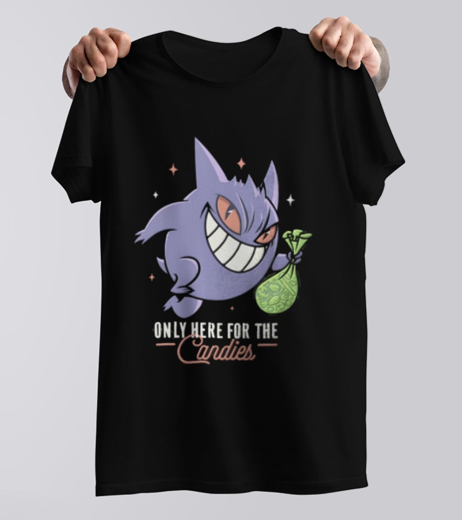 Gengar Only Here For The Candies Halloween Fun T-Shirt