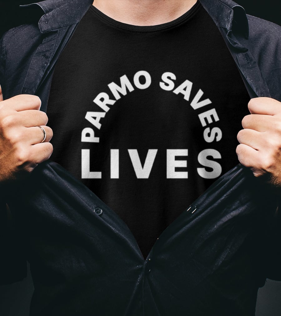 Parmo Saves Lives Teesside Middlesbrough Bold White T-Shirt