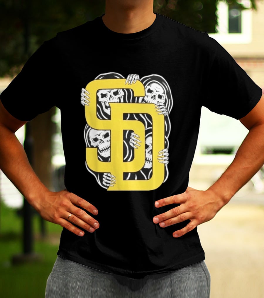 San Diego Padres SD Yellow Grim Reaper Skeletons T-Shirt