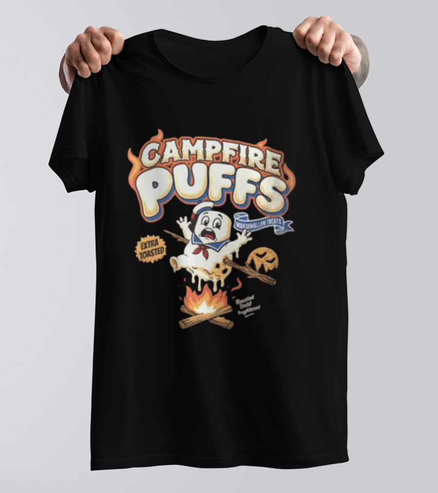 Stay Puft Campfire Puffs Extra Toasted Marshmallow Treats T-Shirt