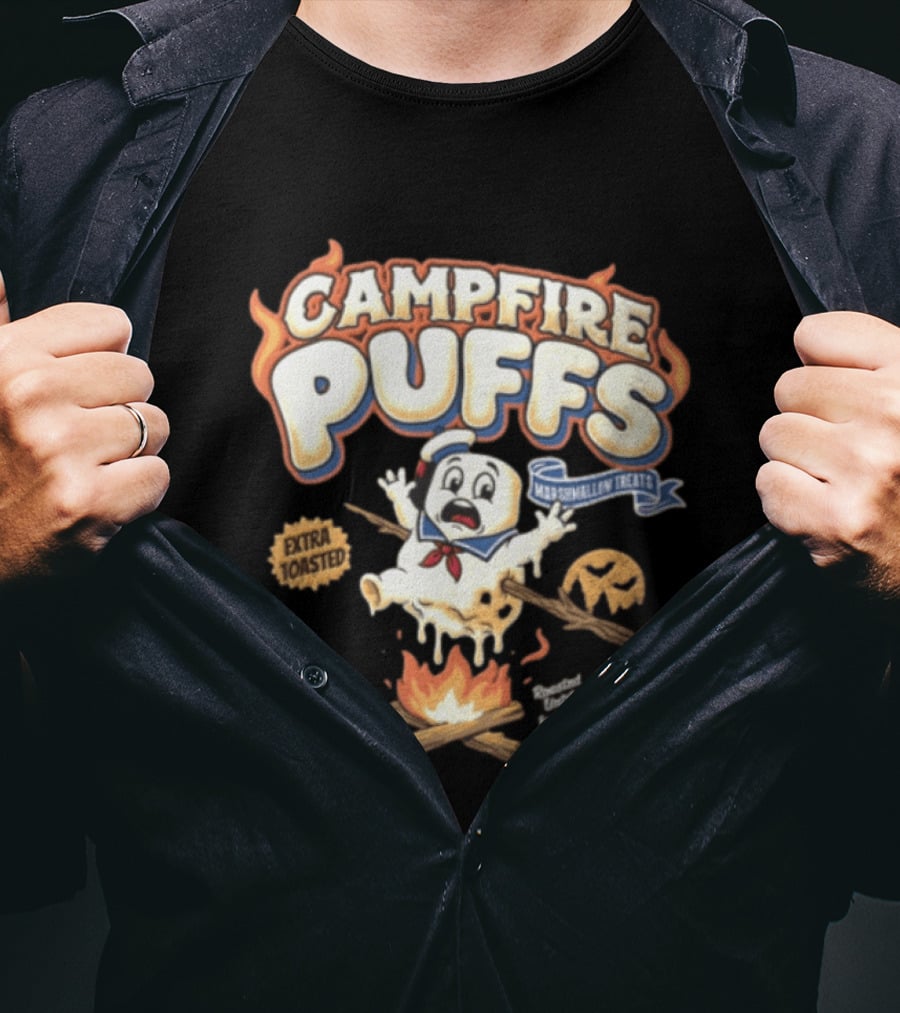 Stay Puft Campfire Puffs Extra Toasted Marshmallow Treats T-Shirt