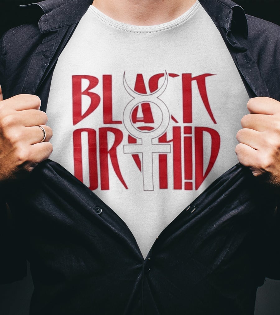 Black Orchid Venus Symbol Red T-Shirt