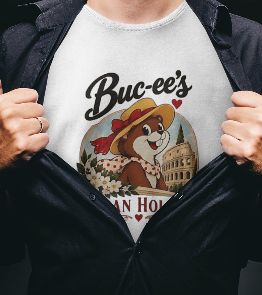 Buc Ee's Roman Holiday Travel Far Good Snacks Colosseum Adventure T-Shirt