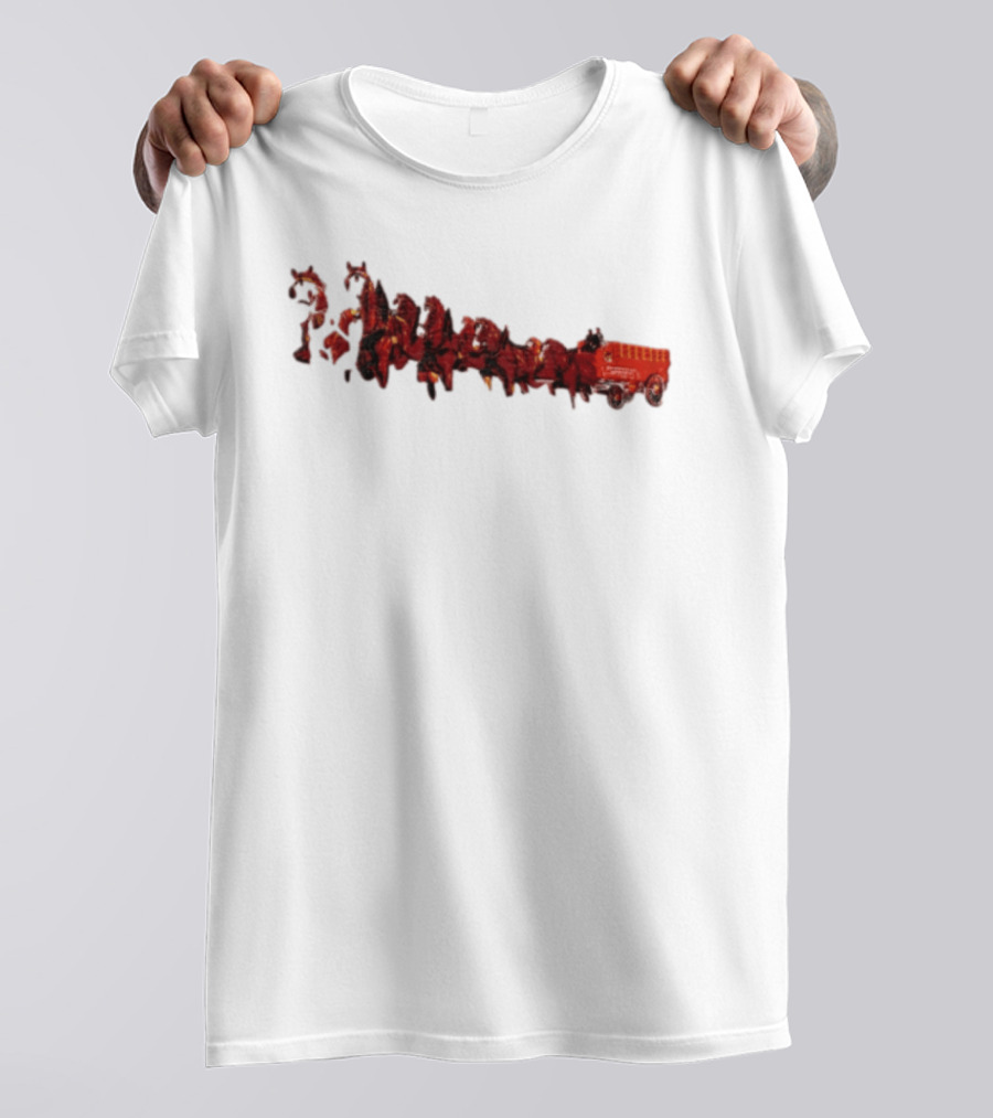 Budweiser Clydesdales Beer Wagon Team Horses T-Shirt