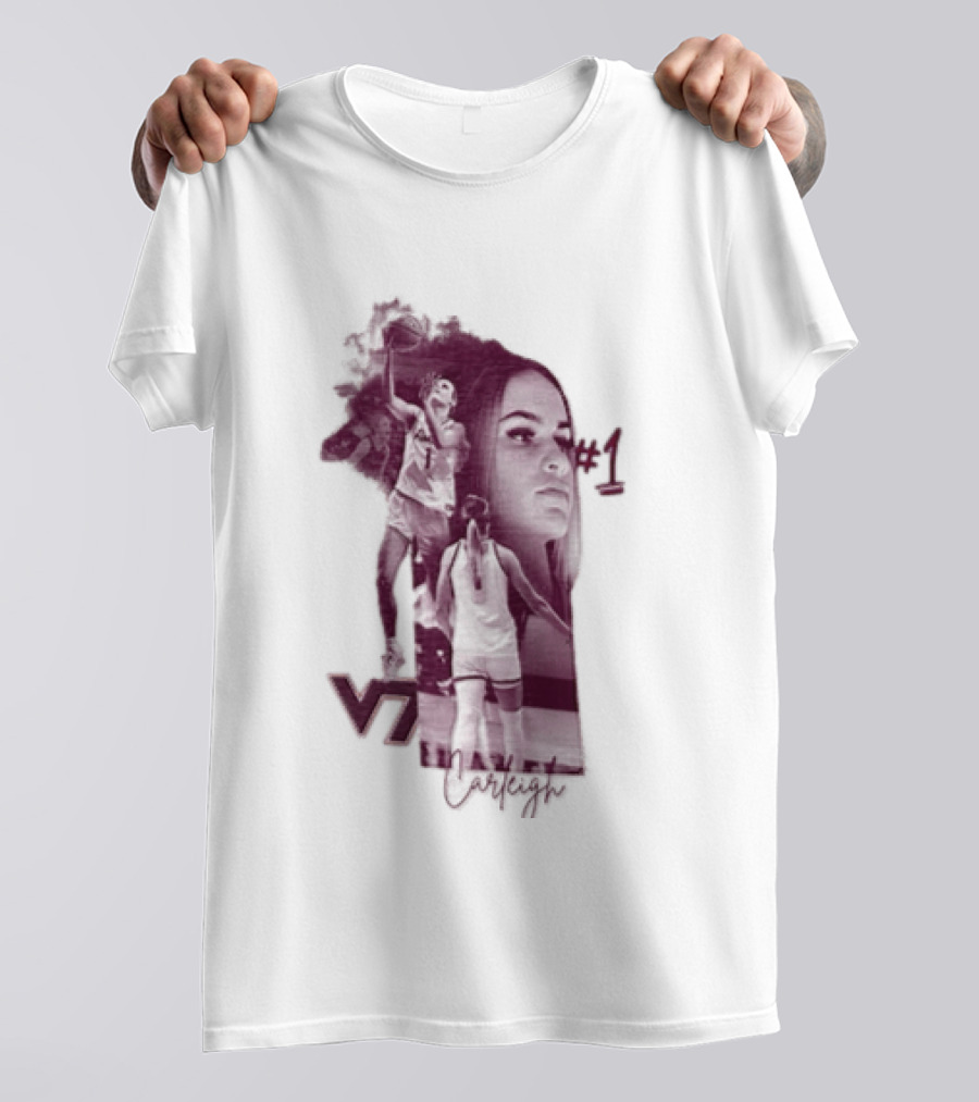 Carleigh Wenzel Virginia Tech Hokies Number 1 Let's Go Hokies Basketball Player VT T-Shirt