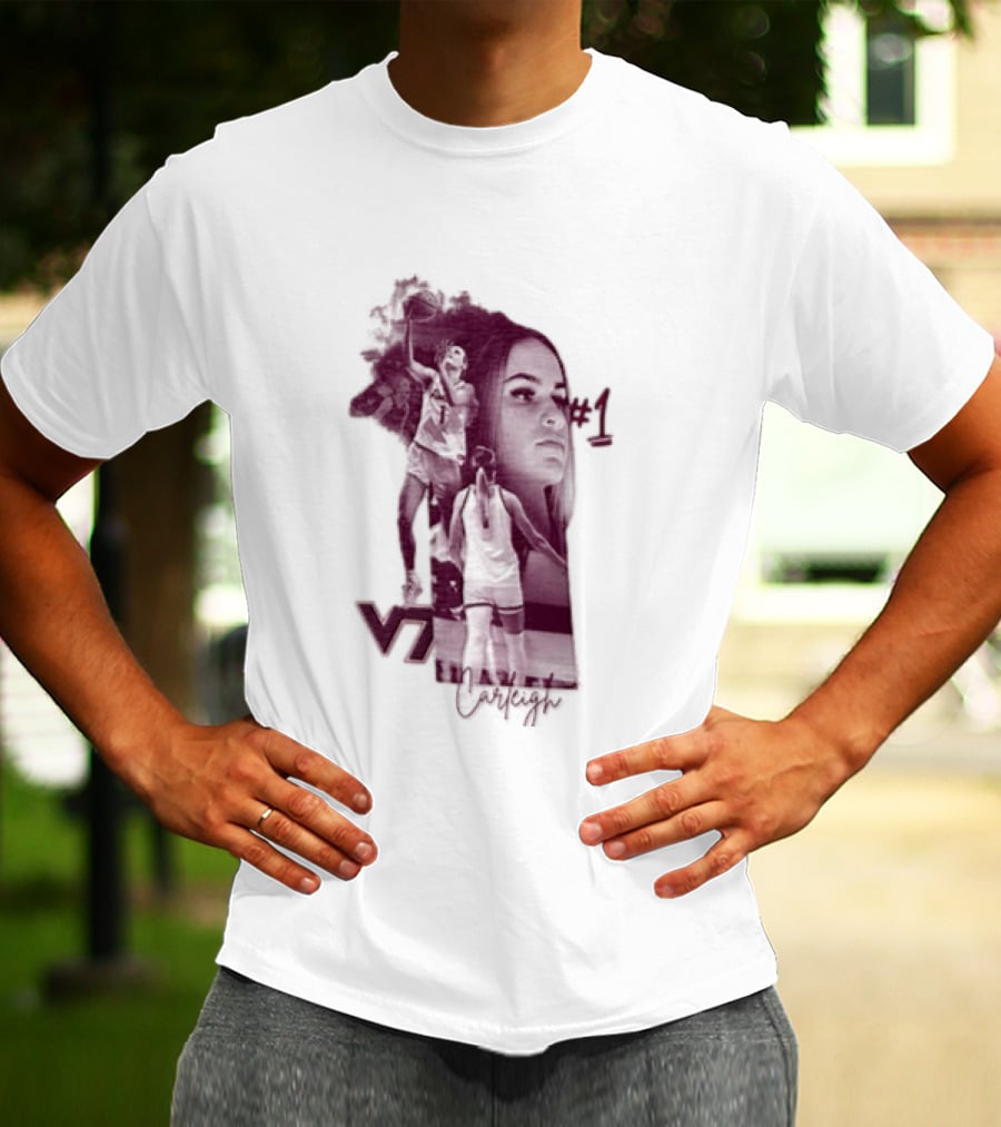 Carleigh Wenzel Virginia Tech Hokies Number 1 Let's Go Hokies Basketball Player VT T-Shirt