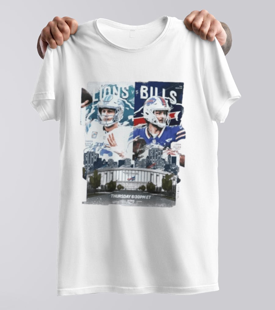 Jared Goff Detroit Lions Vs Josh Allen Buffalo Bills Thursday Night Football Week 02 6:30 PM ET T-Shirt