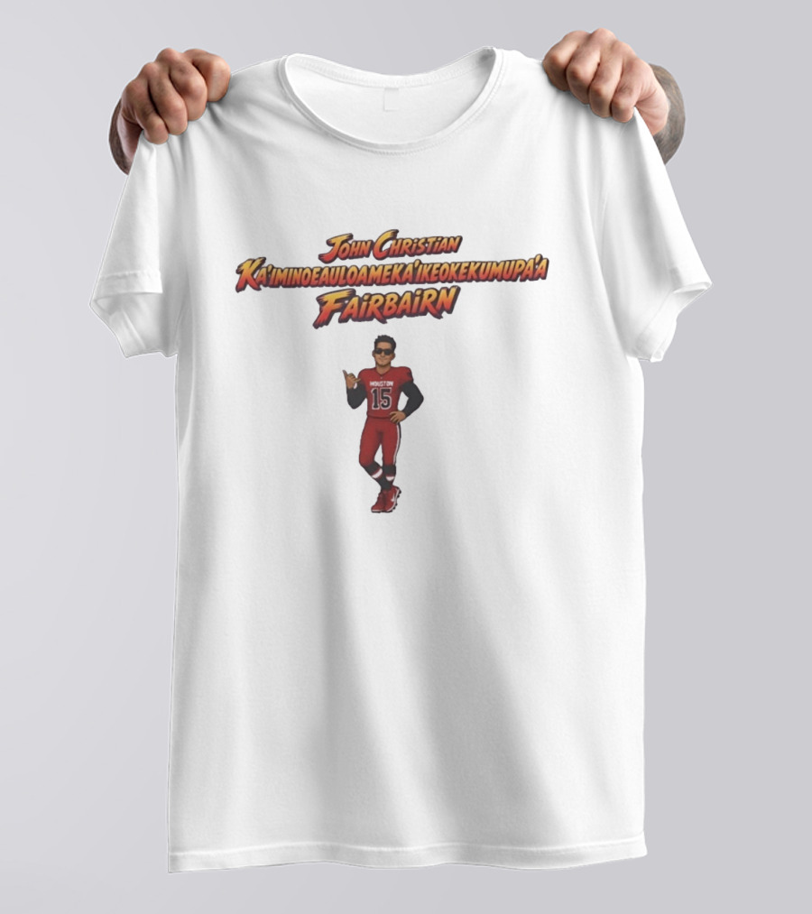 John Christian Ka'imi Fairbairn Houston 15 Football Player T-Shirt