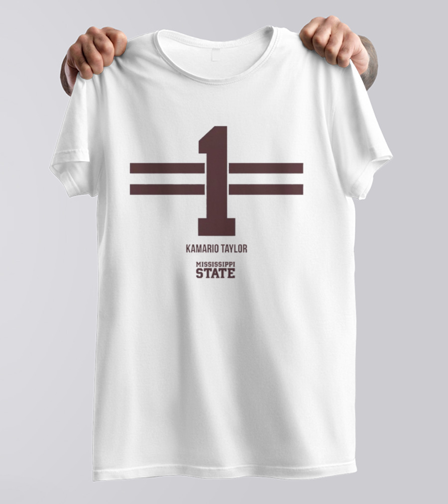 Kamario Taylor Mississippi State Number 1 Bulldogs Football T-Shirt