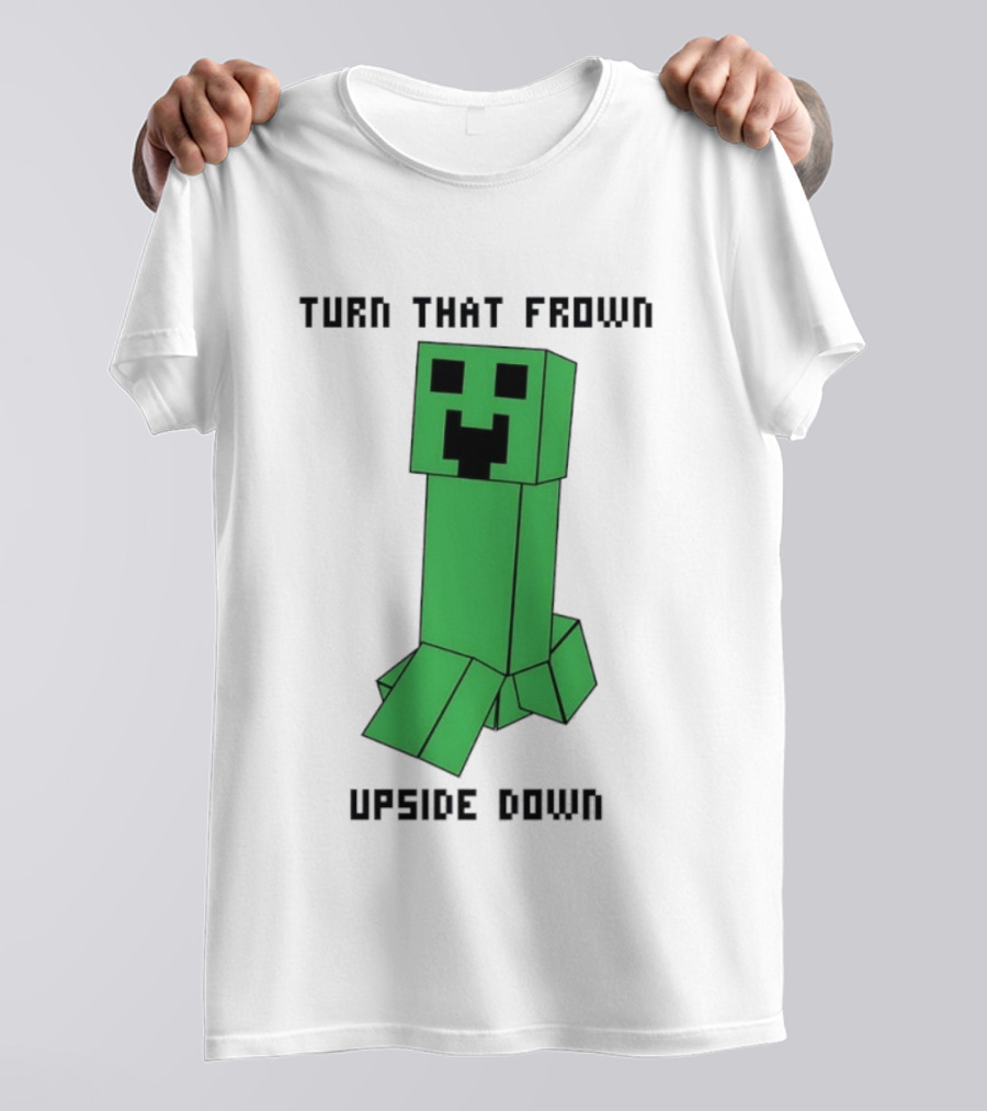 Creeper Turn That Frown Upside Down Gaming Block T-Shirt