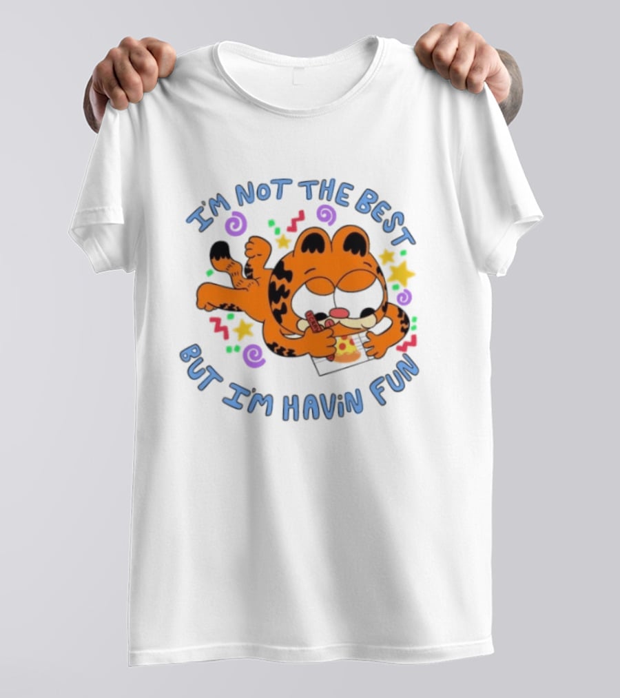 Lasagna Cat Not The Best But Havin' Fun Retro Comic T-Shirt
