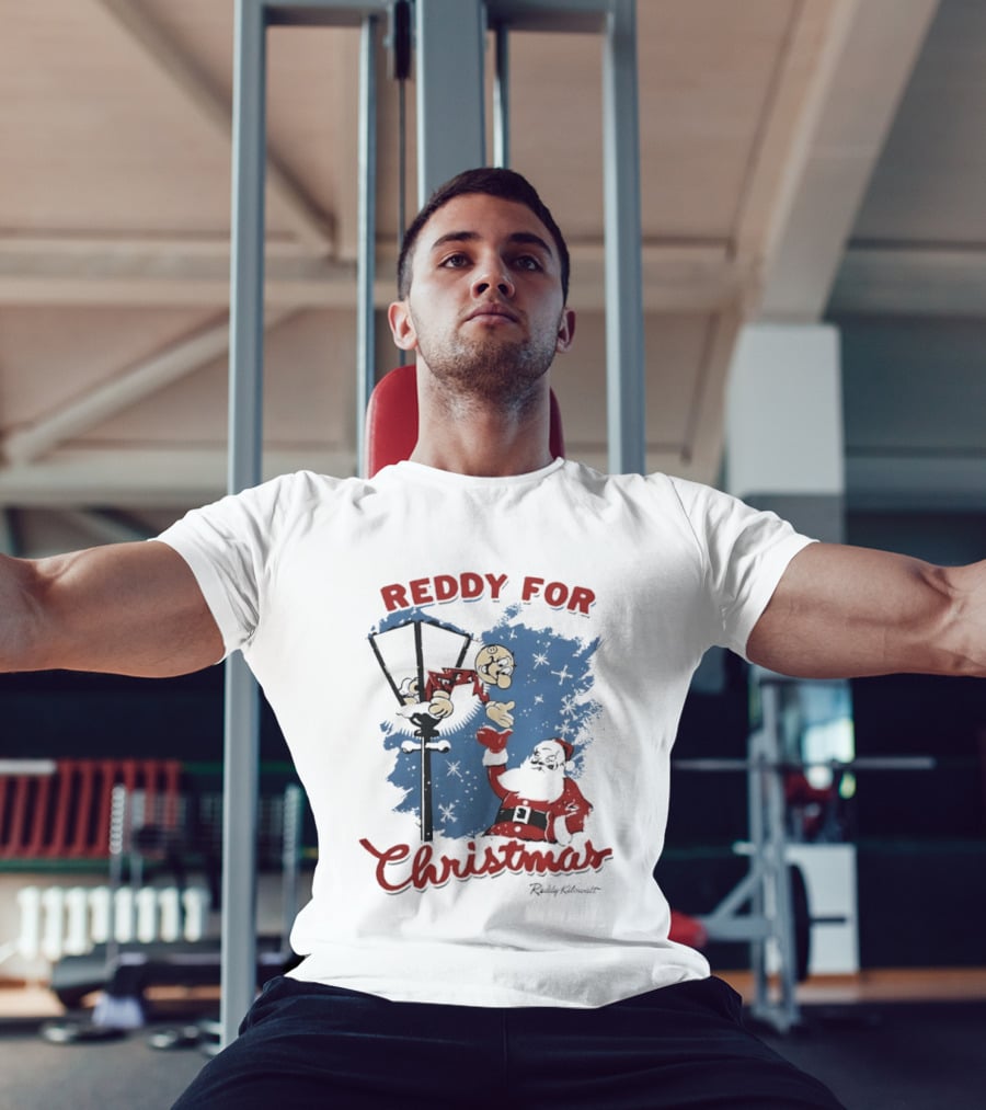 Reddy Kilowatt Reddy For Christmas Holiday Cheer Santa Lamp Post T-Shirt