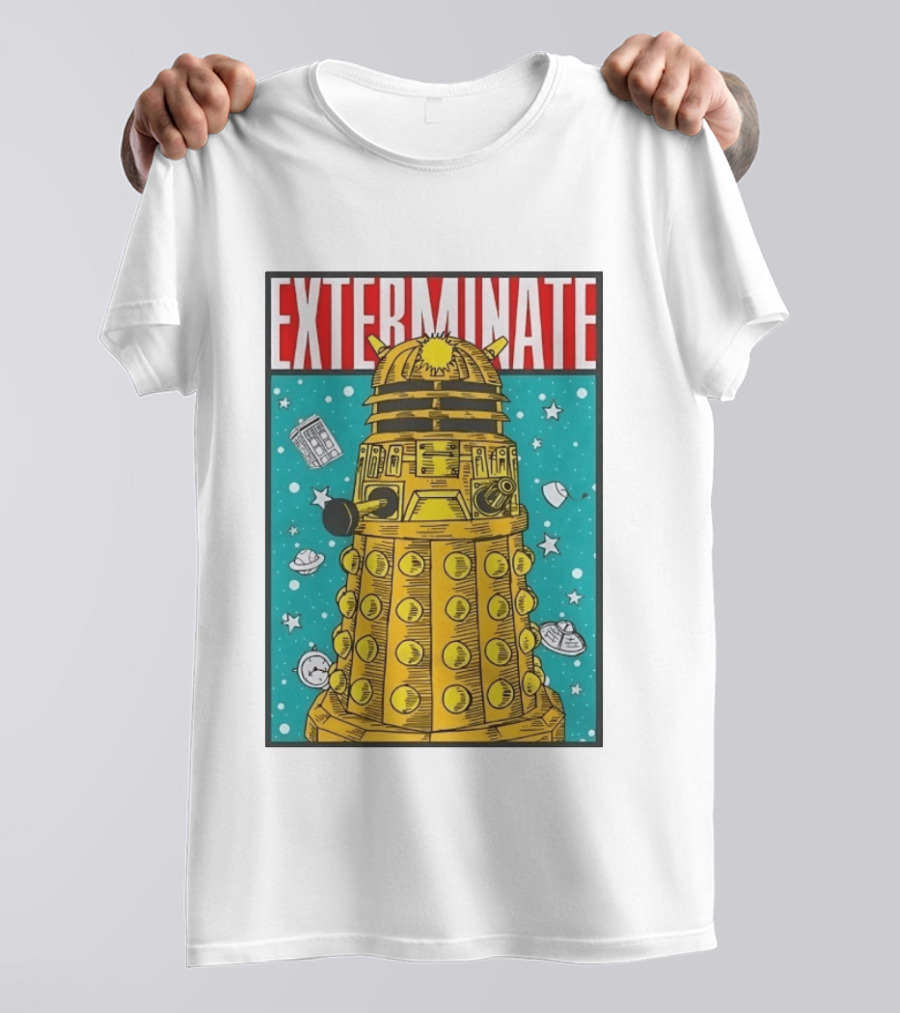 Doctor Who Dalek Exterminate Sci Fi BBC Classic Alien Robot T-Shirt