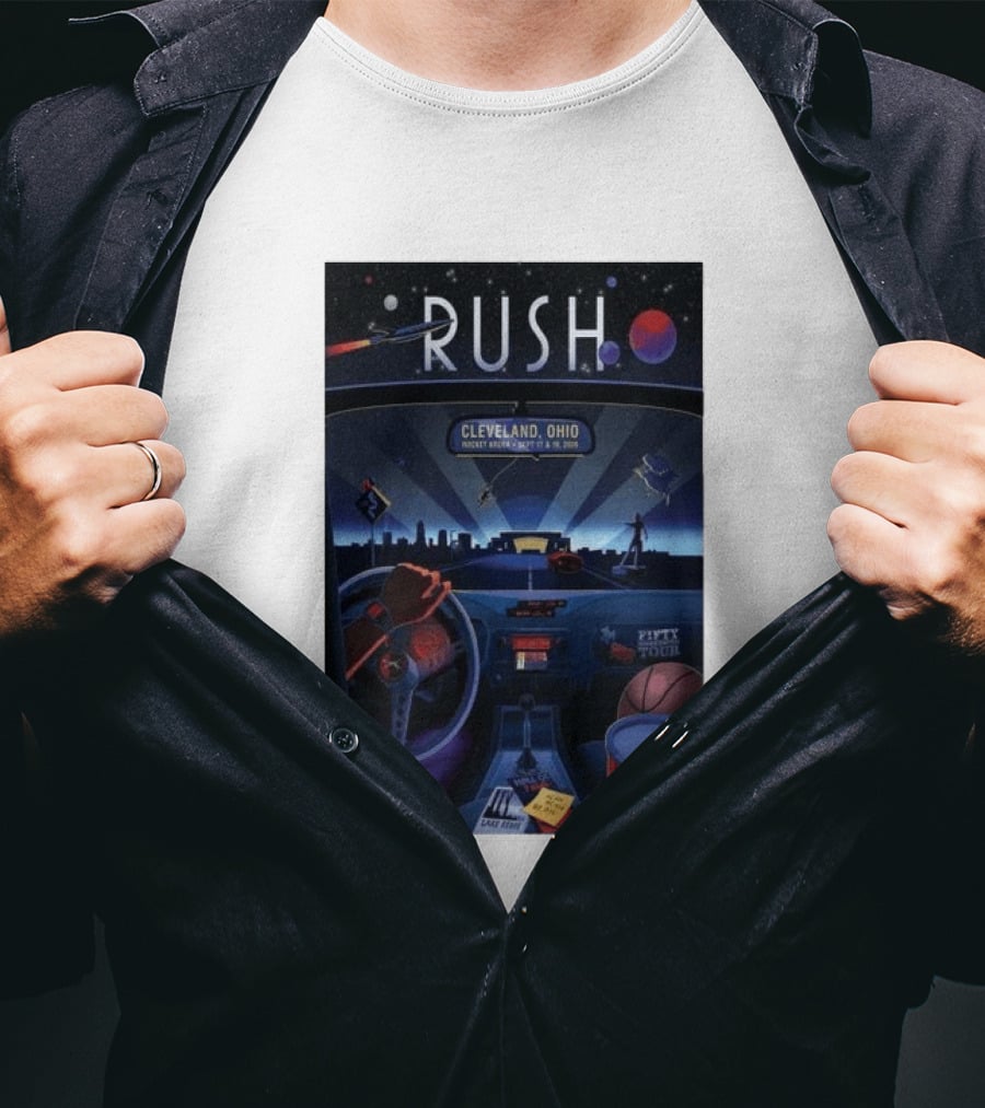 Rush Fifty Tour Cleveland Ohio Rocket Arena September 17 & 19 2026 T-Shirt