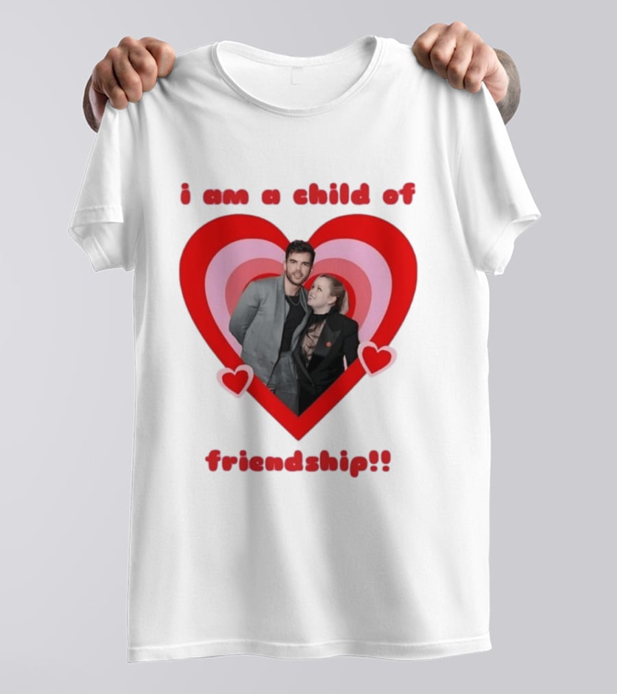 Luke Newton Nicola Coughlan I Am A Child Of Friendship Heart T-Shirt