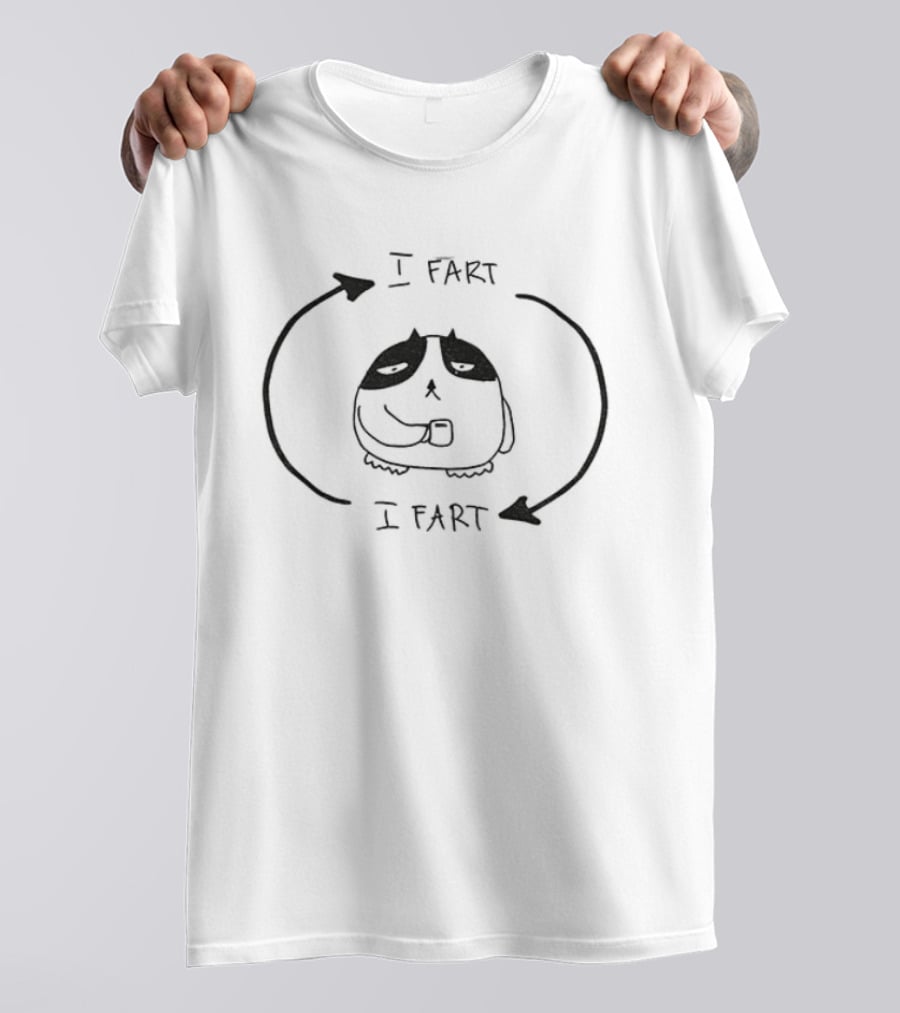 Fat Cat I Fart Endless Loop Cycle Humor Coffee T-Shirt