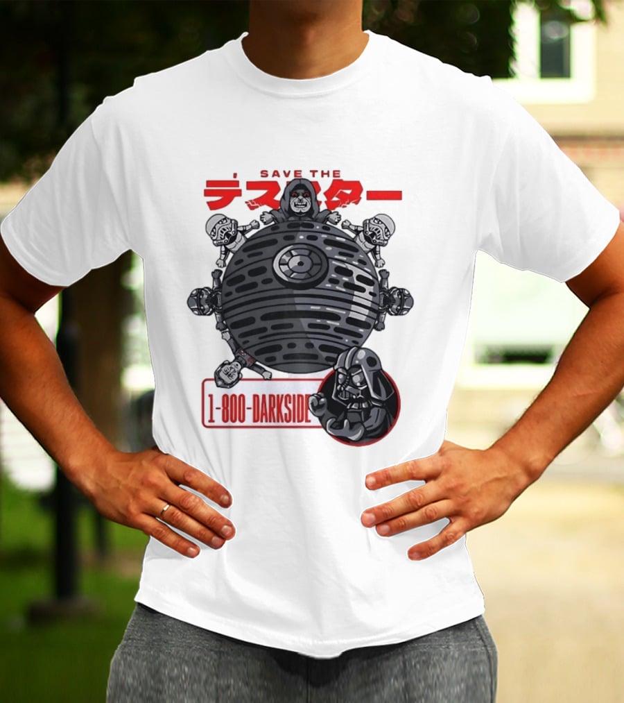 Save The Death Star 1 800 Darkside Star Wars Darth Vader And Stormtroopers T-Shirt