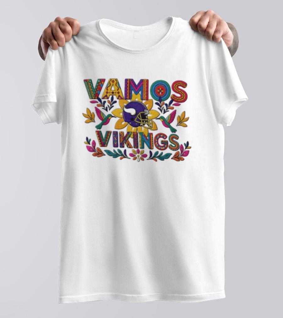 Minnesota Vikings Vamos Alebrije Football Helmet Floral T-Shirt