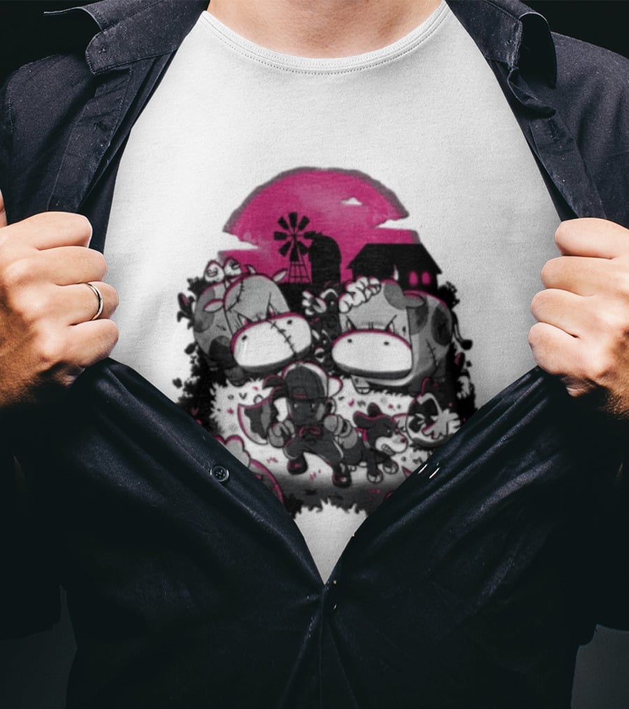 Harvest Moon Pete Zombie Farm Animals Horror Night Of The Living Farm Village T-Shirt