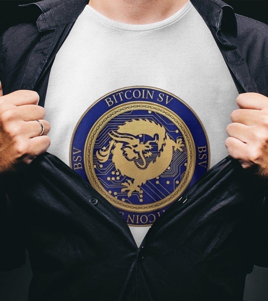 Bitcoin SV BSV Cryptocurrency Dragon Emblem My Pronouns Are All T-Shirt