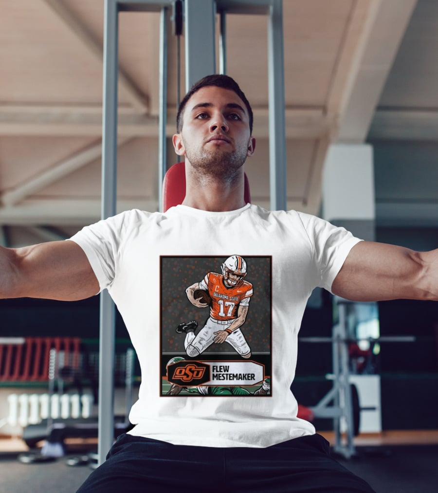 Oklahoma State Cowboys Flew Mestemaker 17 College Football Player Card T-Shirt