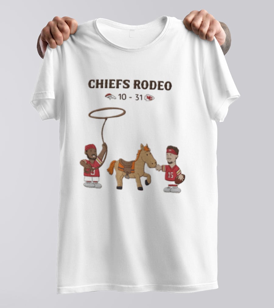 Patrick Mahomes Travis Kelce Chiefs Rodeo 10 31 Broncos T-Shirt