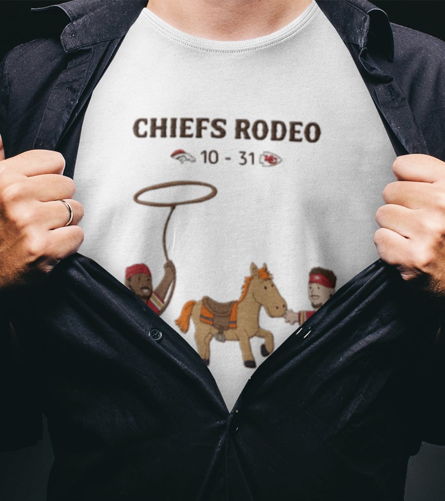 Patrick Mahomes Travis Kelce Chiefs Rodeo 10 31 Broncos T-Shirt