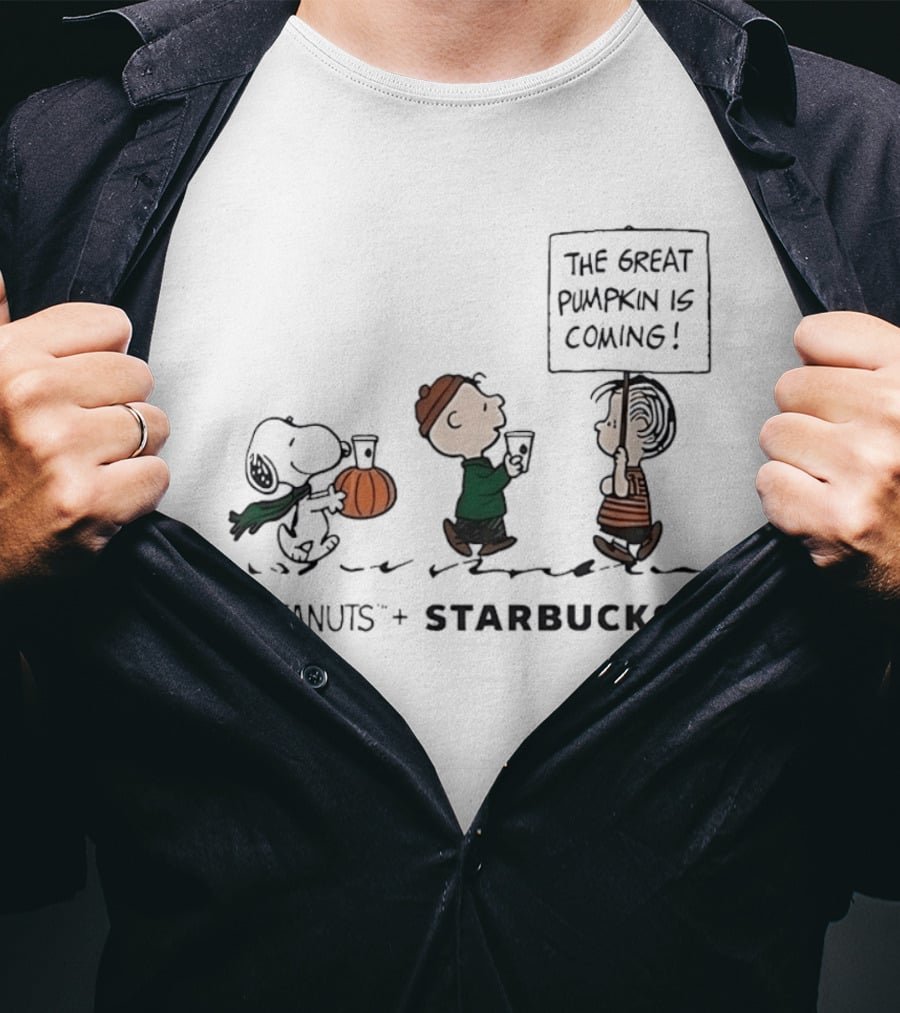 Peanuts Starbucks Collaboration The Great Pumpkin Is Coming T-Shirt