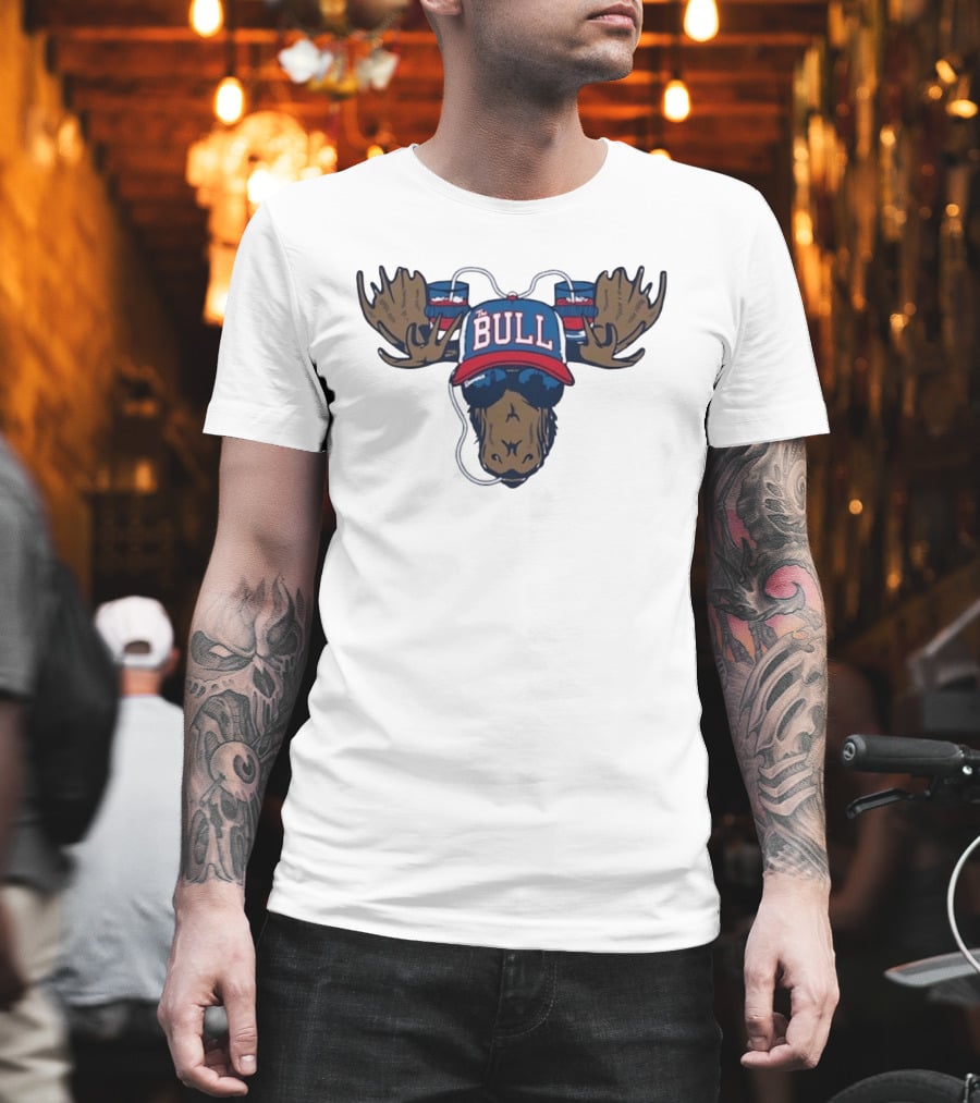 The Bull Moose Hat Beer Drinking Antlers T-Shirt