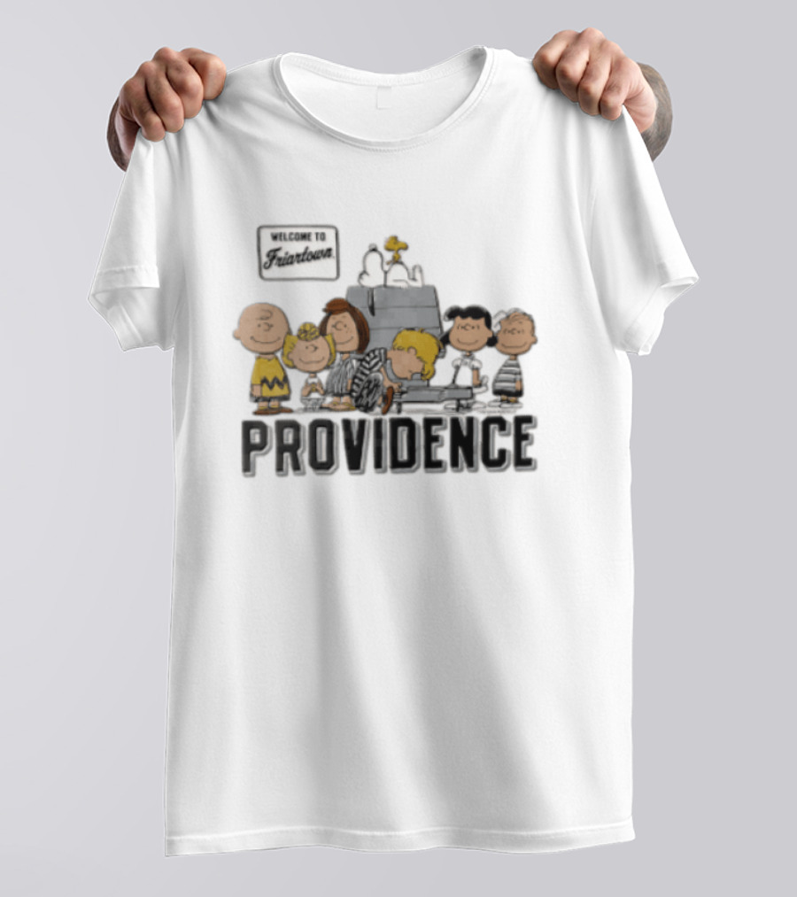 Providence Friars Welcome To Friartown Peanuts Characters Snoopy Charlie Brown Piano Scene T-Shirt