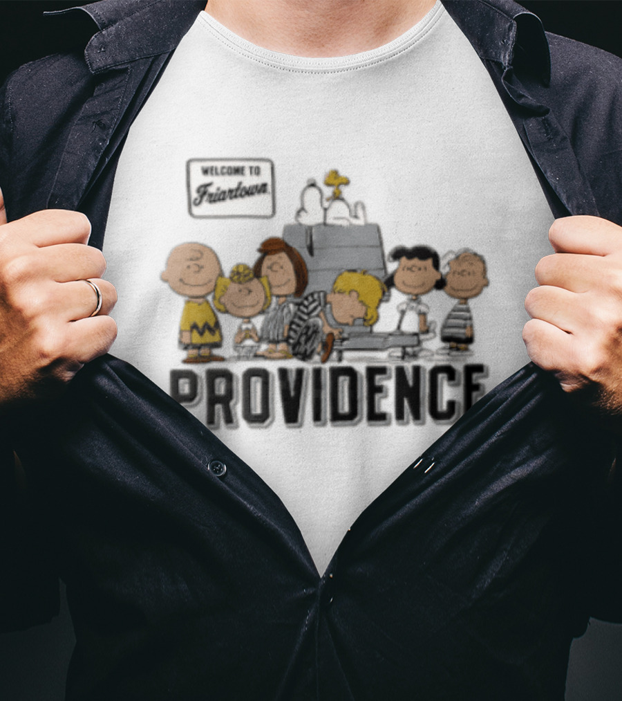 Providence Friars Welcome To Friartown Peanuts Characters Snoopy Charlie Brown Piano Scene T-Shirt