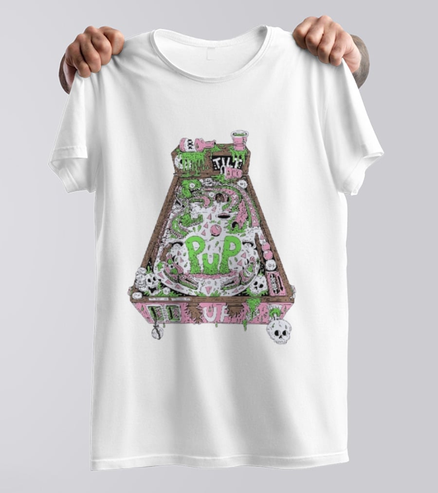 Pup Pinball Machine Slime Tilt Ugh Punk Rock Alternative T-Shirt
