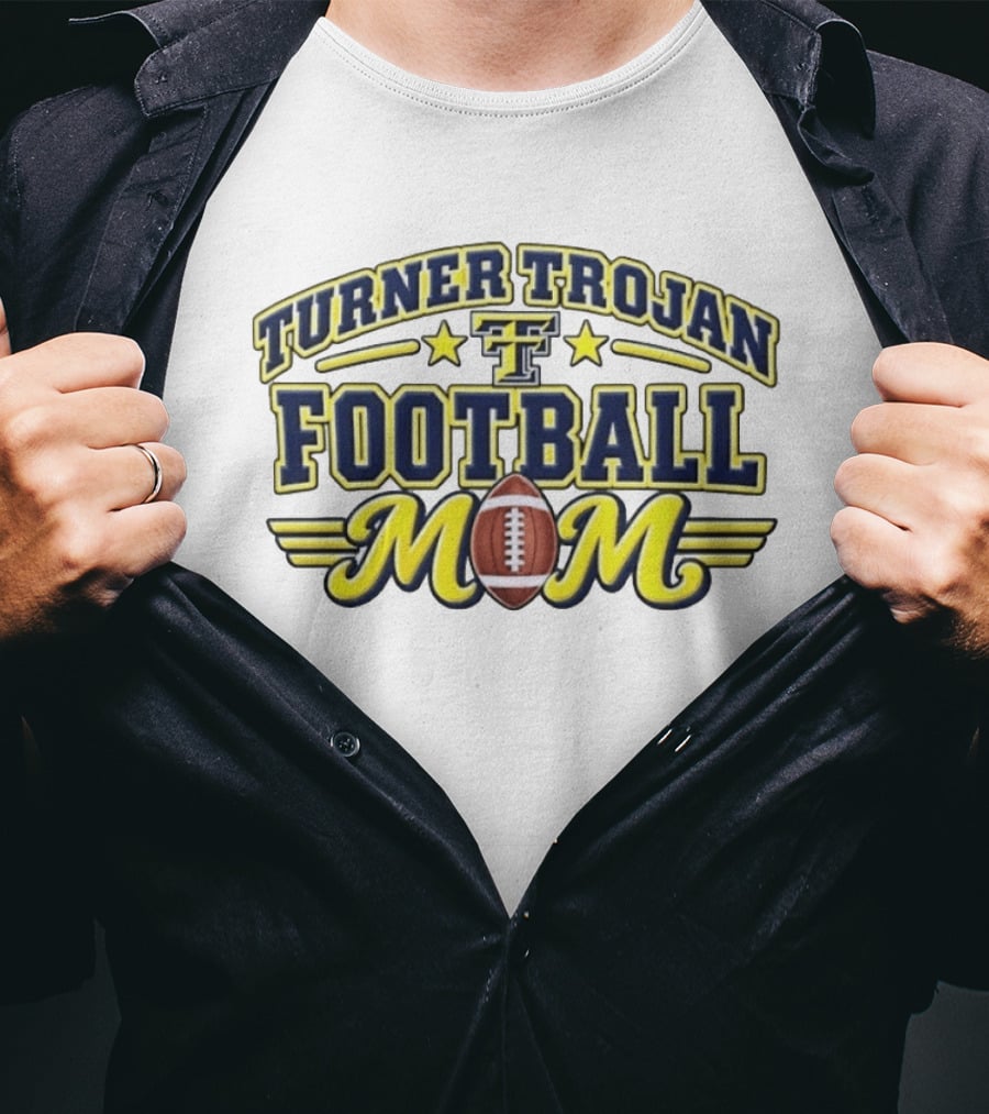 Turner Trojan Football Mom Team Spirit Game Day TT T-Shirt