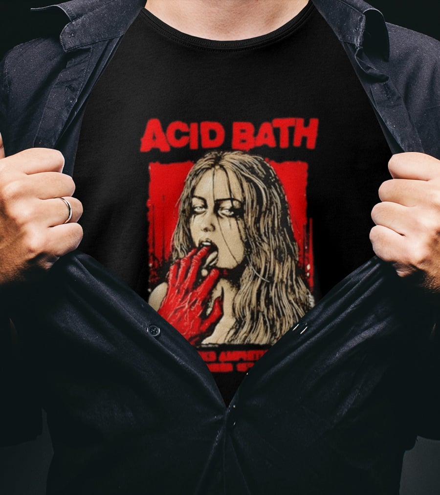 Acid Bath Red Rocks Amphitheatre September 15th 2026 Graphic With Distressed Woman And Hand T-Shirt