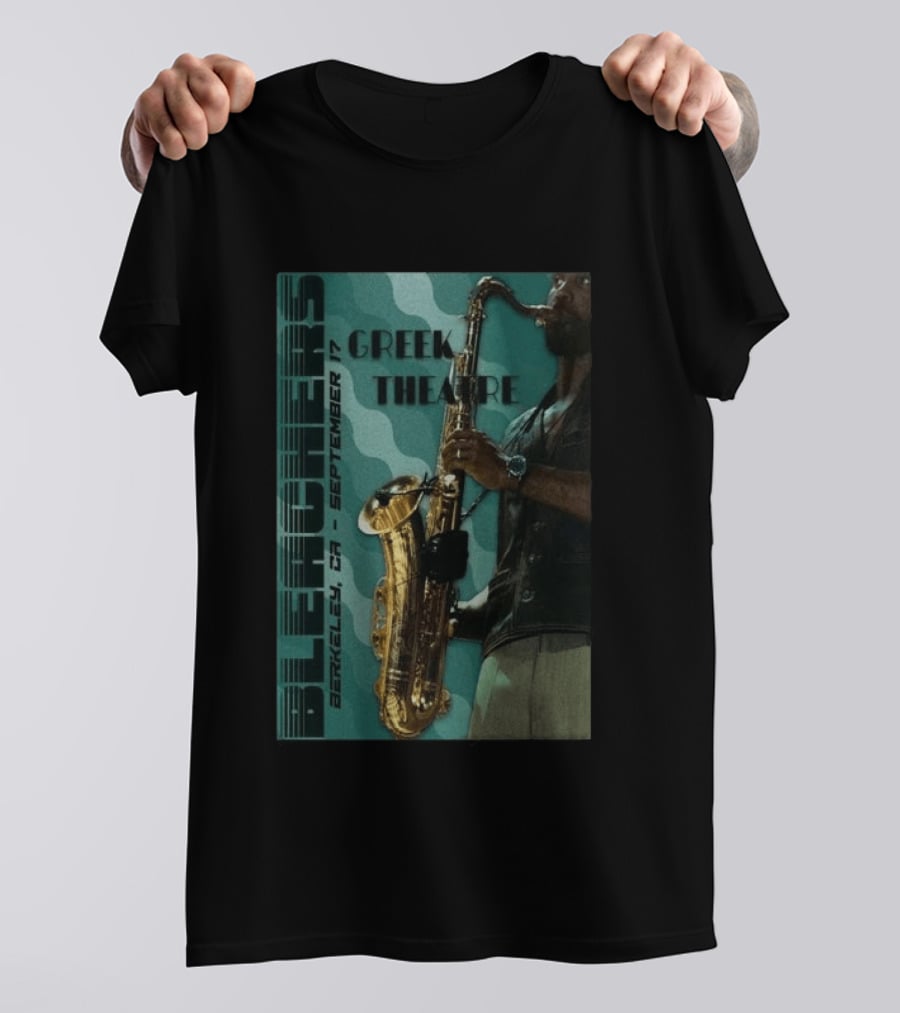 Bleachers Berkeley September 17 Greek Theatre Saxophone Player T-Shirt