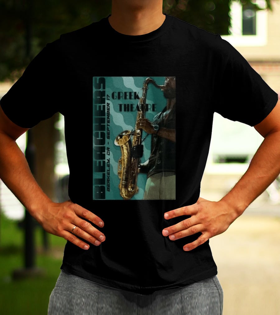 Bleachers Berkeley September 17 Greek Theatre Saxophone Player T-Shirt